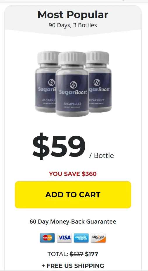SugarBoost supplement 3 bottle combo pack